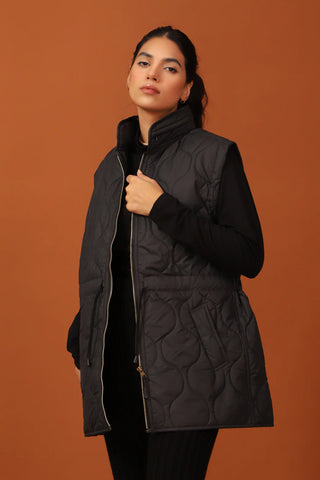 SLEEVELESS QUILTED JACKET