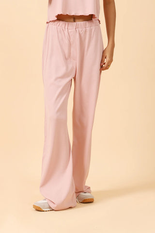 RIBBED FLARED TROUSERS