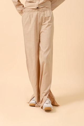 TEXTURED COTTON TROUSERS