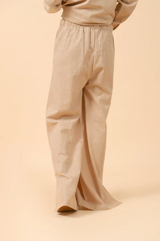 TEXTURED COTTON TROUSERS