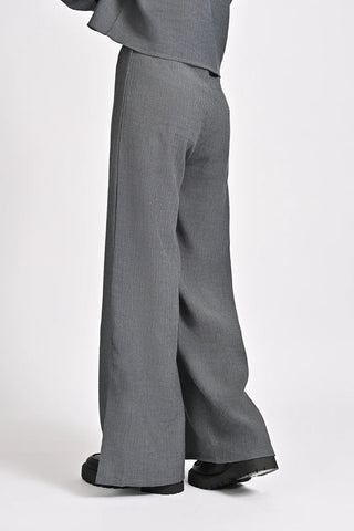 TEXTURED TROUSERS WITH  SLIT