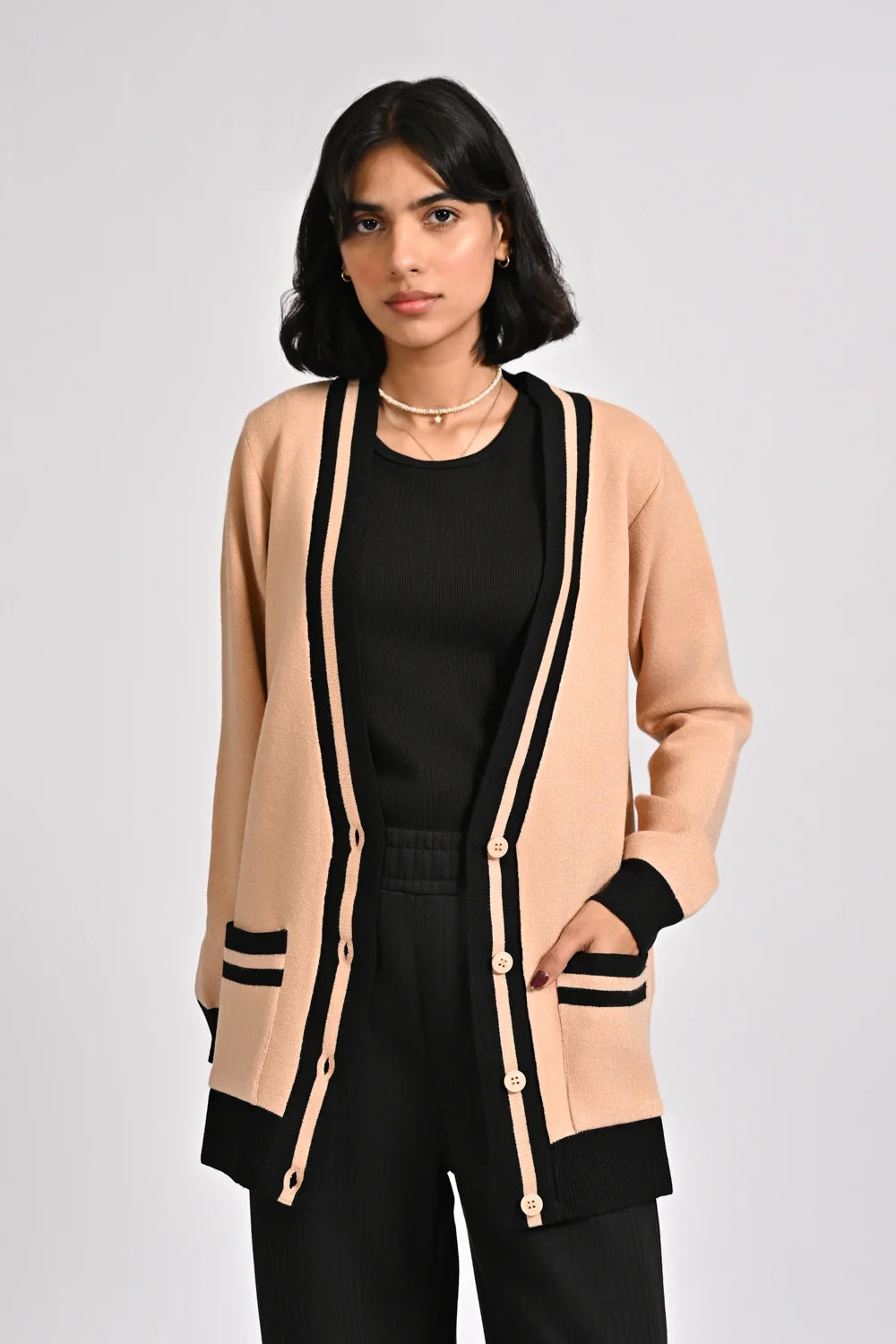 CASHMERE HAND-FEEL CARDIGAN