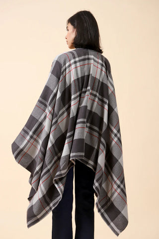 CHECKERED CAPE SHAWL