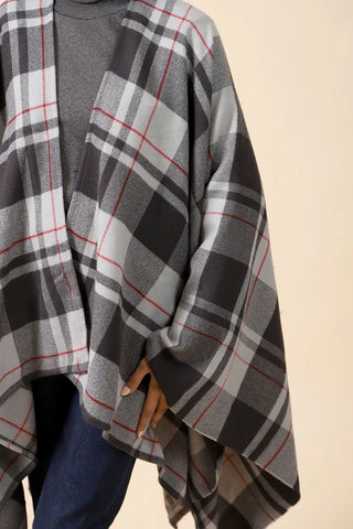 CHECKERED CAPE SHAWL